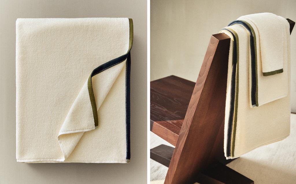 双面撞色米纹针织浴室毛巾