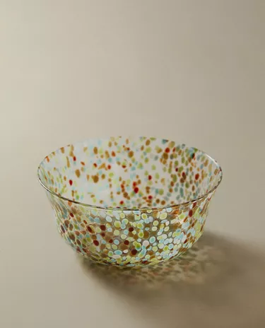 MULTICOLOURED SPECKLED GLASS BOWL