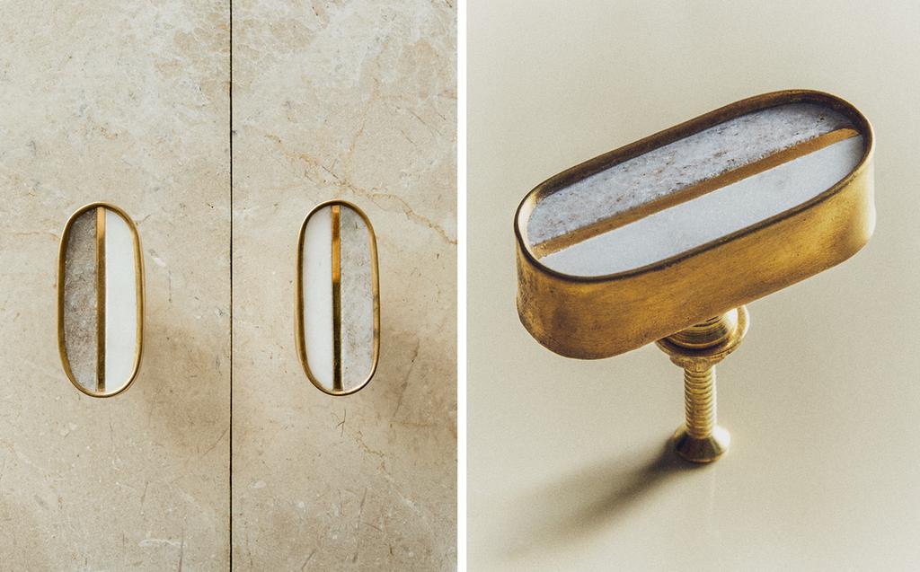 对比色大理石拉钮套装（2 件套装）