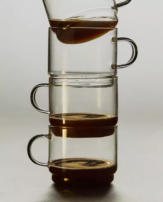 BOROSILICATE GLASS CUP TOWER (SET OF 4)