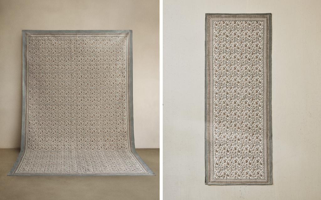 花朵图案雕版印花地毯