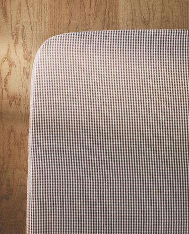 染色线格纹儿童床笠