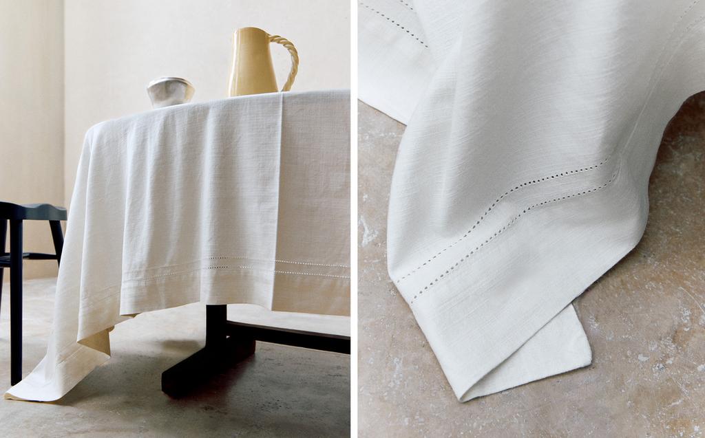 棉质花边缝线桌布