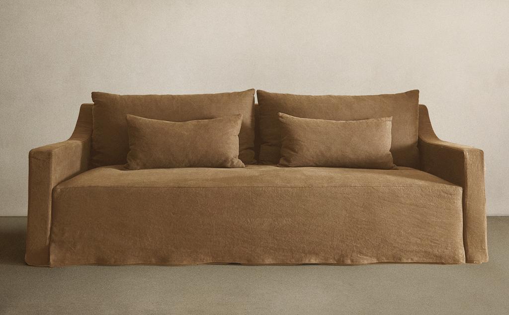 SOFA WITH REMOVABLE WASHED LINEN COVER