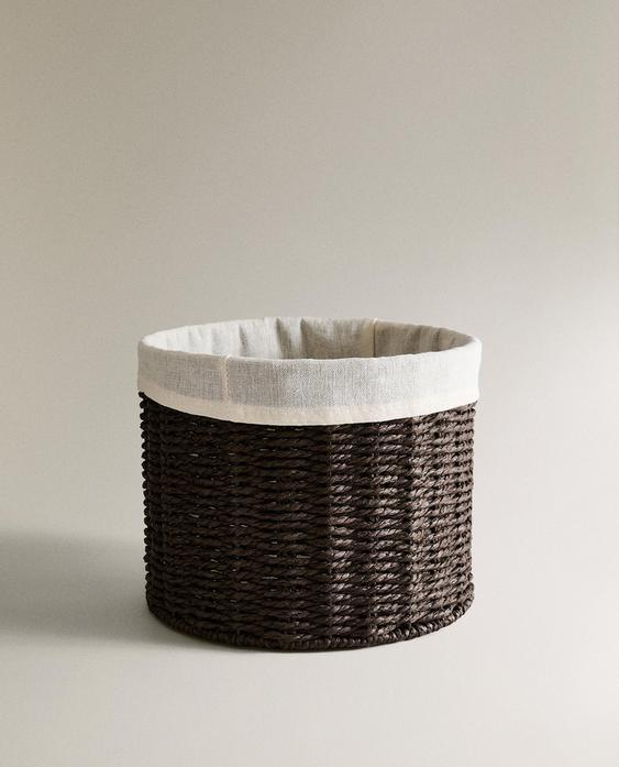 ROUND BASKET WITH COTTON LINING