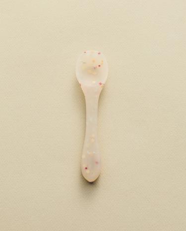 硅胶五彩纸屑图案儿童餐勺