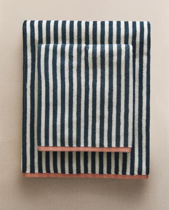 双面条纹儿童浴室毛巾