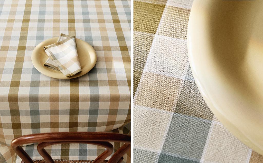 DYED THREAD CHECK TABLECLOTH