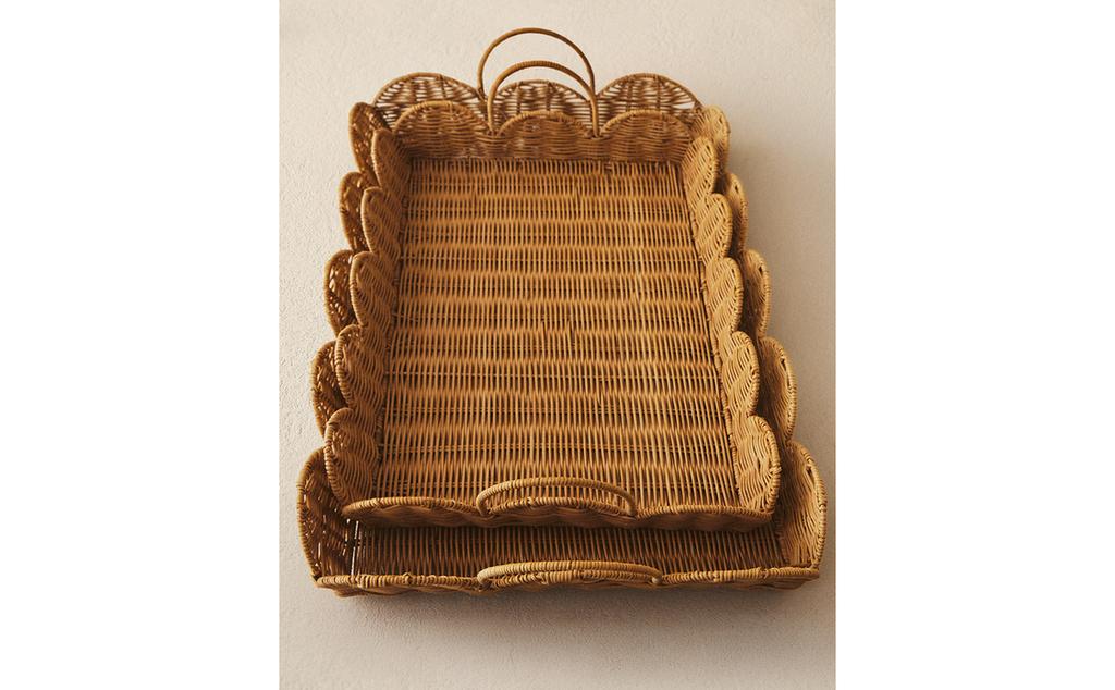 波浪藤编托盘