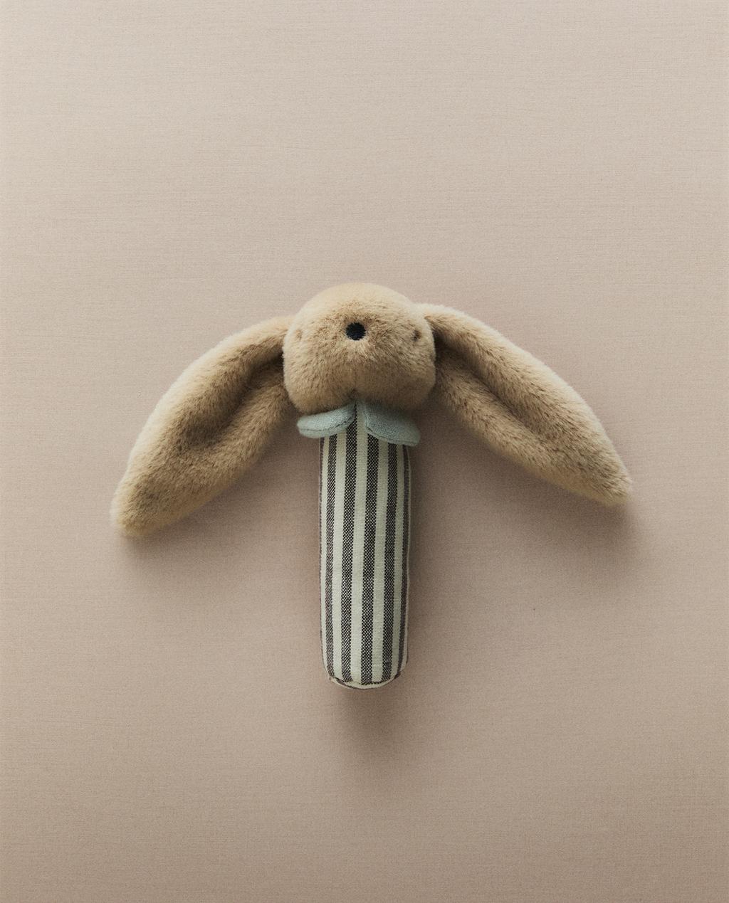 儿童兔子毛绒玩具摇铃