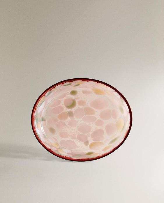 FLORAL GLASS SOAP DISH
