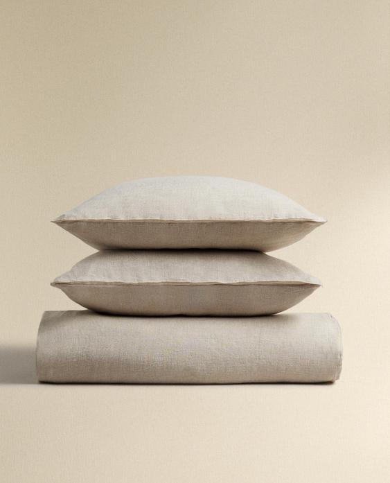 WASHED LINEN DUVET COVER (160 GxM²)