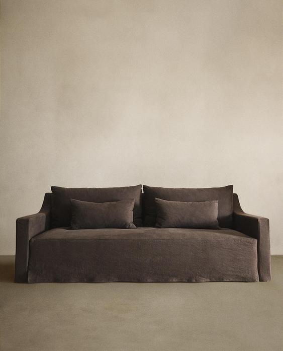 SOFA WITH REMOVABLE WASHED LINEN COVER SOFA WITH REMOVABLE WASHED LINEN COVER