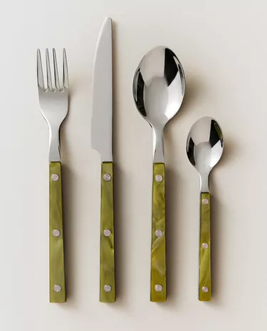 4-PIECE CUTLERY SET WITH ACRYLIC HANDLE