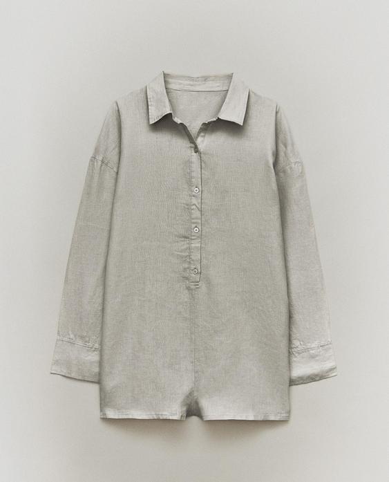 LINEN JUMPSUIT WITH BUTTONS