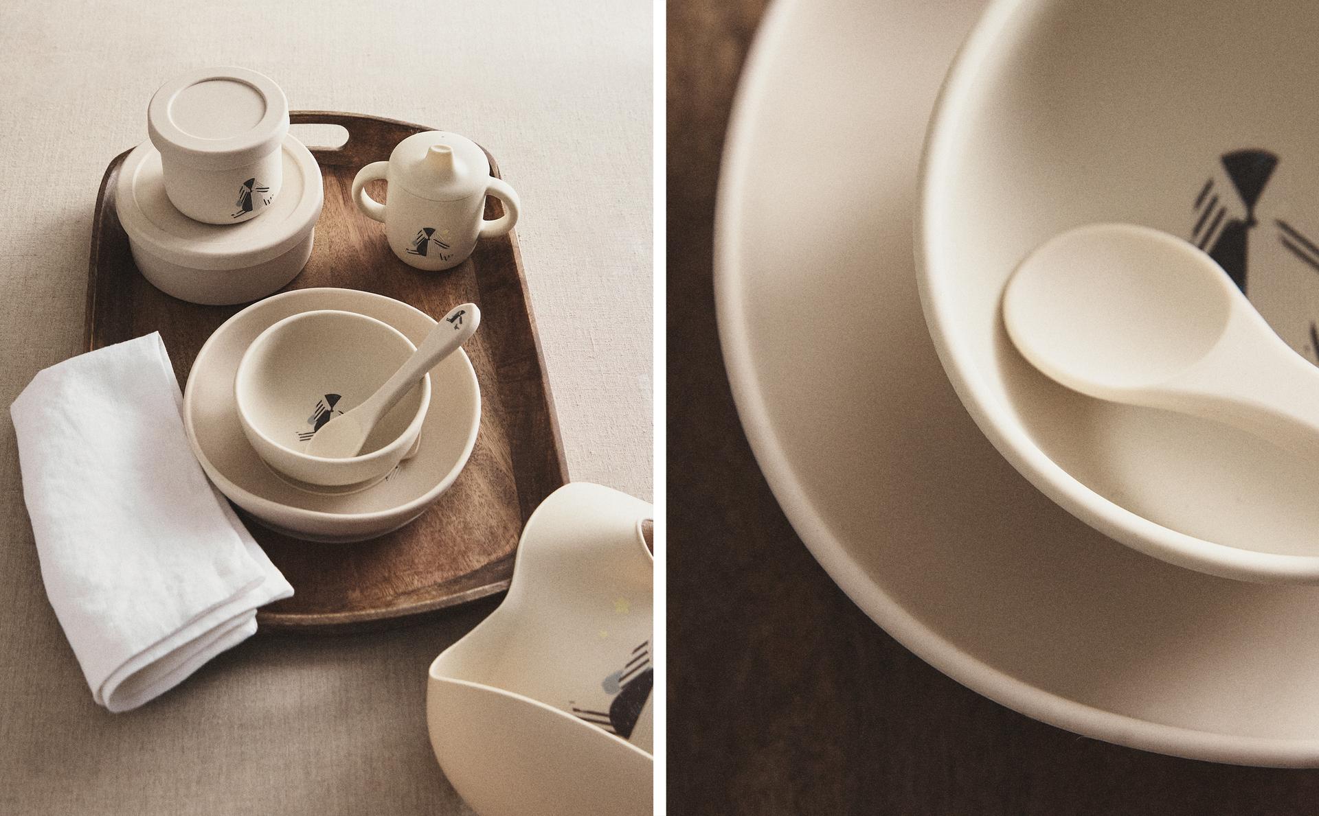 儿童兔子造型硅胶餐具