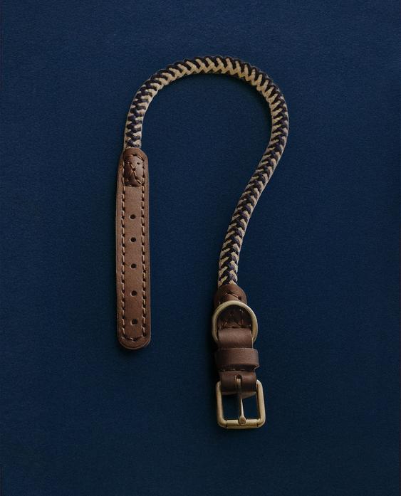 COLOURED CORD DOG COLLAR