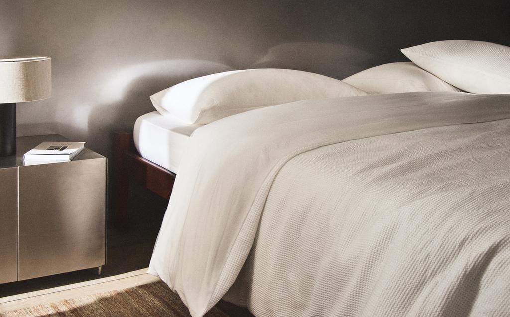 迷你华夫格纹理棉质被套