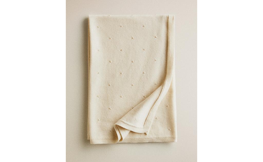 圆点棉质婴儿毯