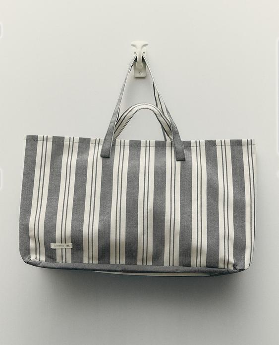 STRIPED COTTON LAUNDRY BAG STRIPED COTTON LAUNDRY BAG