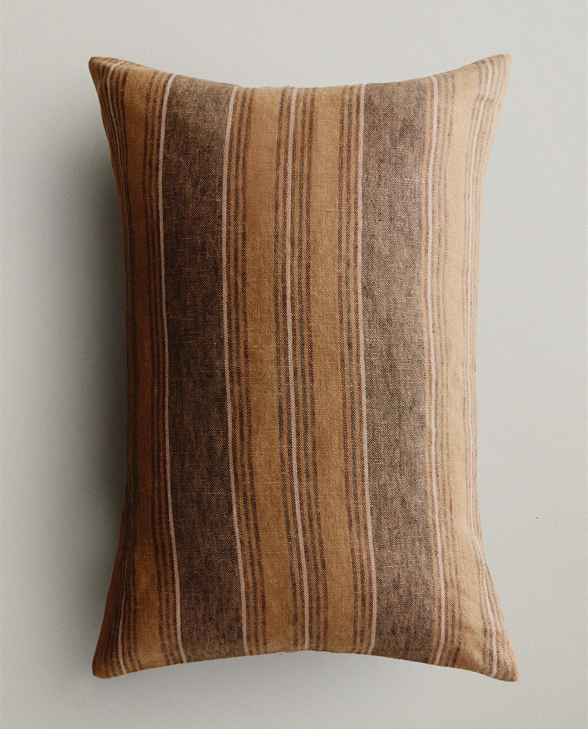 STRIPED LINEN CUSHION COVER STRIPED LINEN CUSHION COVER
