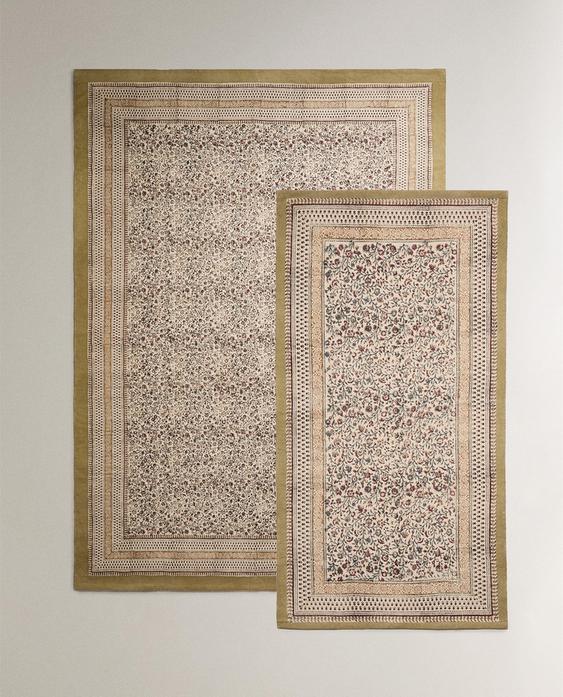 COTTON BLOCK PRINT RUG COTTON BLOCK PRINT RUG