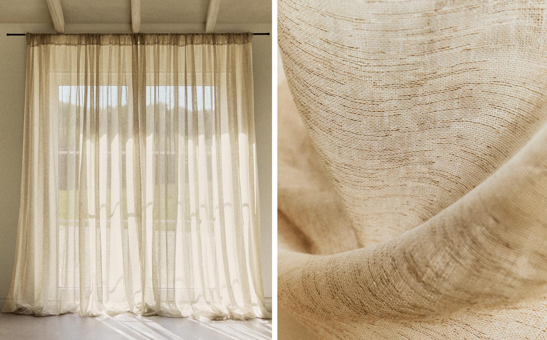 SHEER DOUBLE-WIDTH CURTAIN WITH LOW OPACITY SHEER DOUBLE-WIDTH CURTAIN WITH LOW OPACITY