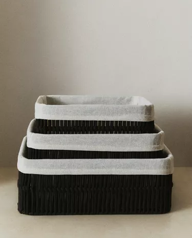 RECTANGULAR BASKET WITH COTTON LINING RECTANGULAR BASKET WITH COTTON LINING