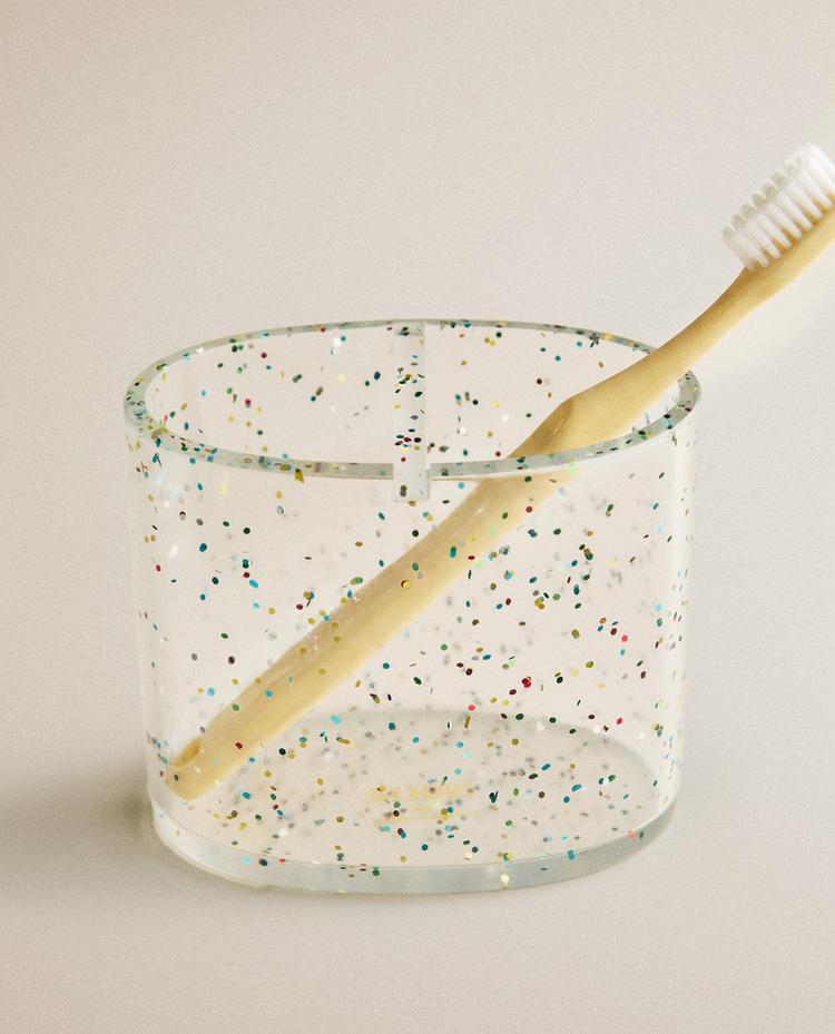 GLITTER RESIN TOOTHBRUSH HOLDER