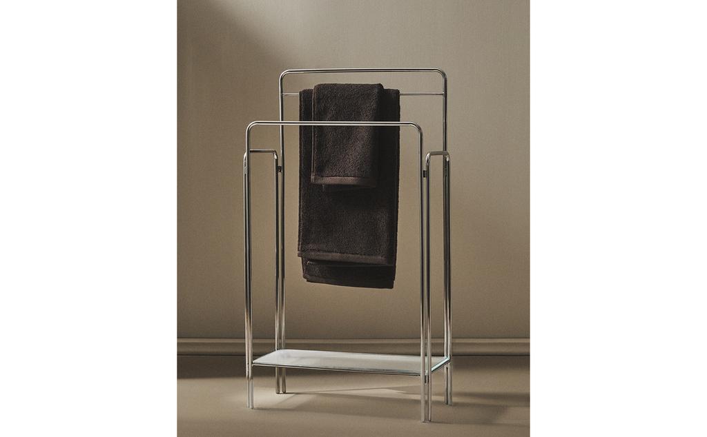 STEEL AND GLASS TOWEL RACK STEEL AND GLASS TOWEL RACK