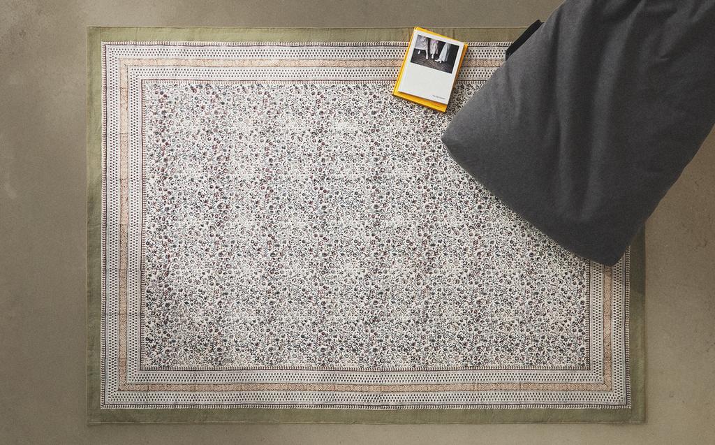 COTTON BLOCK PRINT RUG COTTON BLOCK PRINT RUG