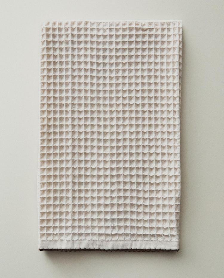 WAFFLE-KNIT TEA TOWEL