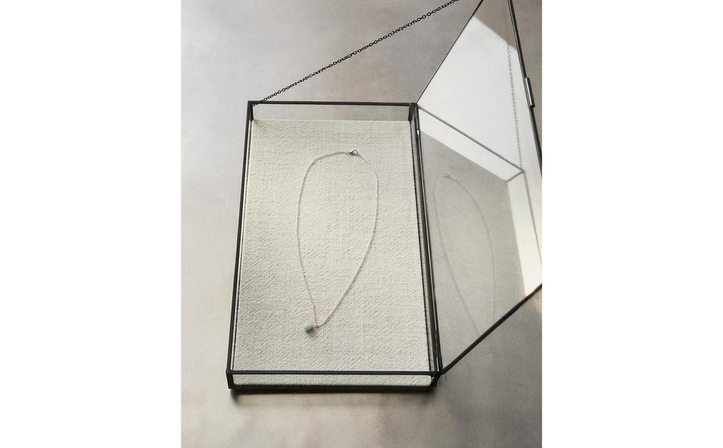 JEWELLERY BOX WITH BLACK METAL BORDER