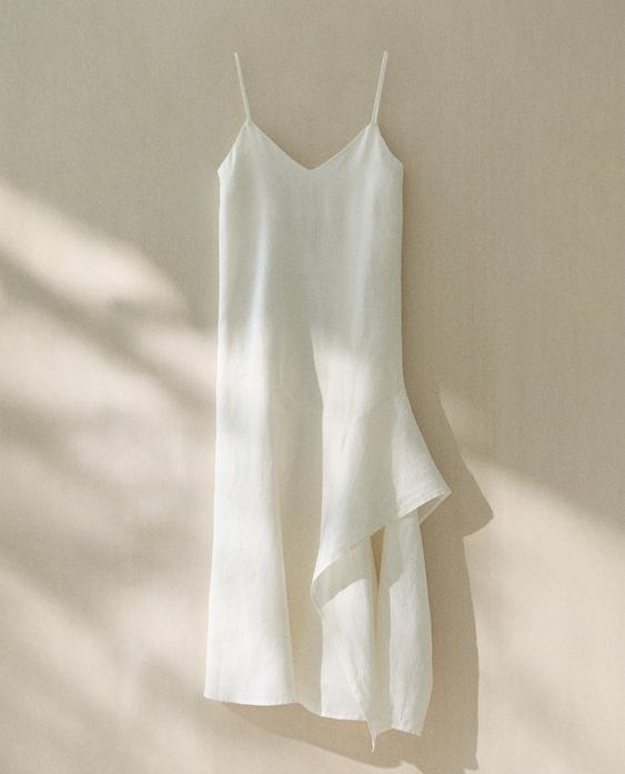 ASYMMETRIC LINEN BEACH DRESS