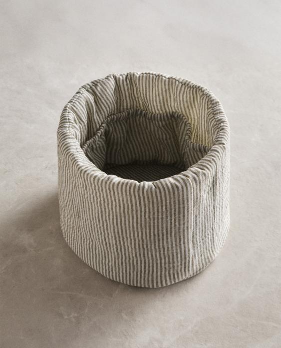 STRIPED MUSLIN ROUND BABY ORGANISER