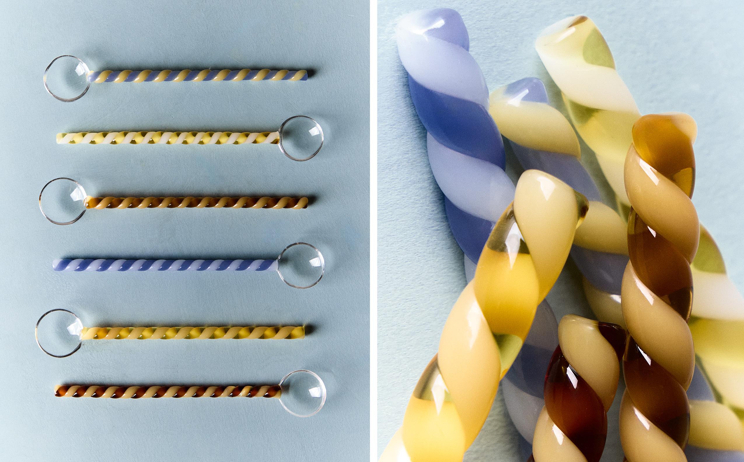 SET OF GLASS DESSERT SPOONS