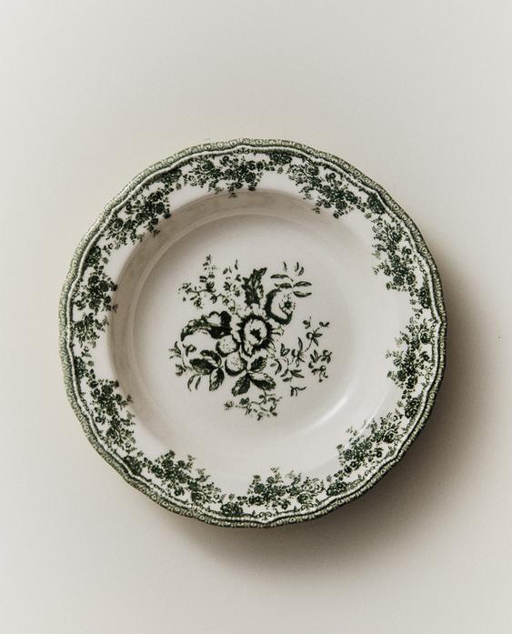 FLORAL EARTHENWARE SOUP PLATE