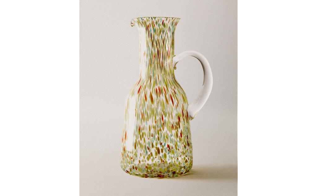 MULTICOLOURED GLASS JUG