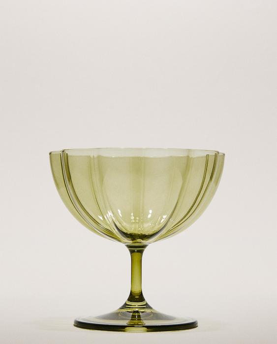 波浪纹玻璃冰淇淋杯