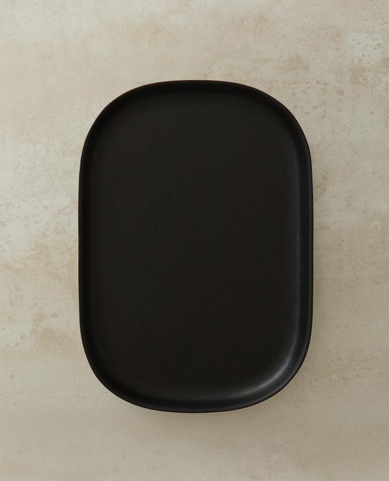 BLACK RESIN BATHROOM TRAY