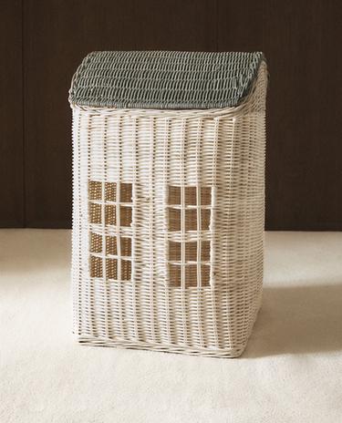 儿童藤编小屋收纳筐