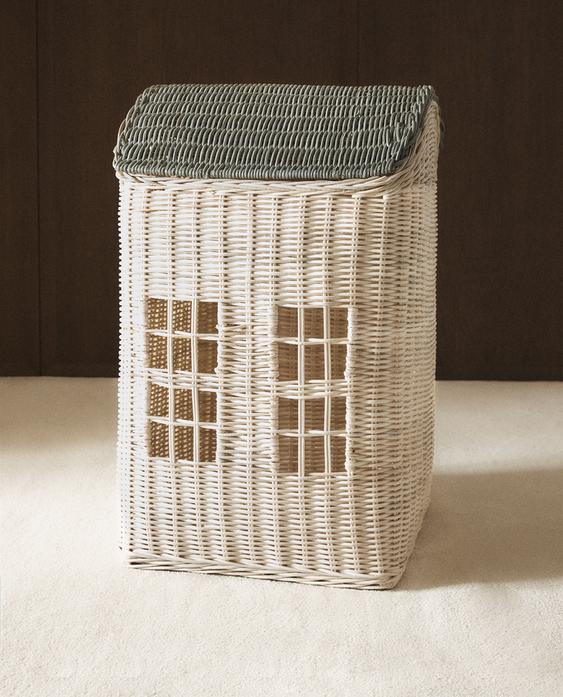 KIDS' RATTAN HOUSE BASKET