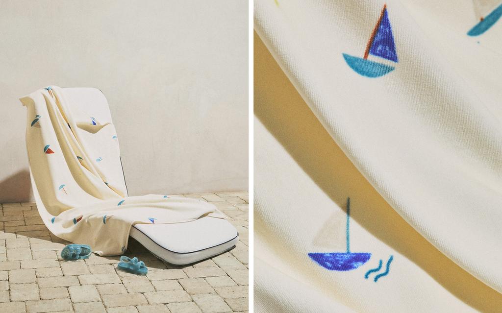 船只丝绒儿童沙滩巾