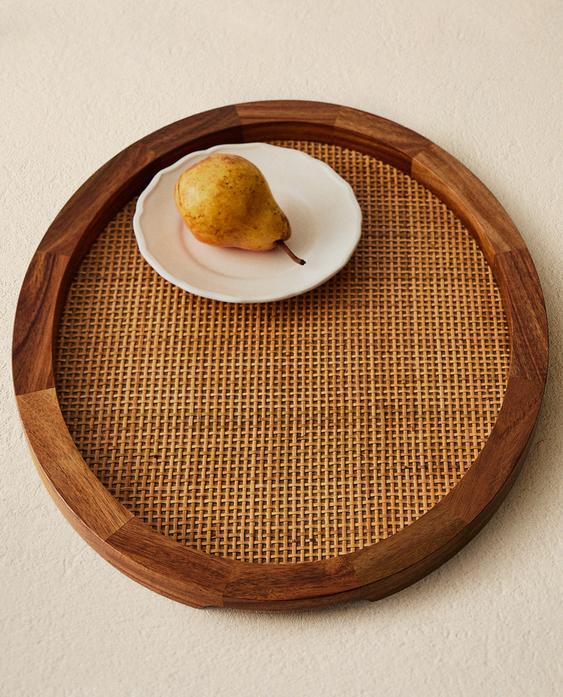 OVAL WOODEN RATTAN TRAY OVAL WOODEN RATTAN TRAY