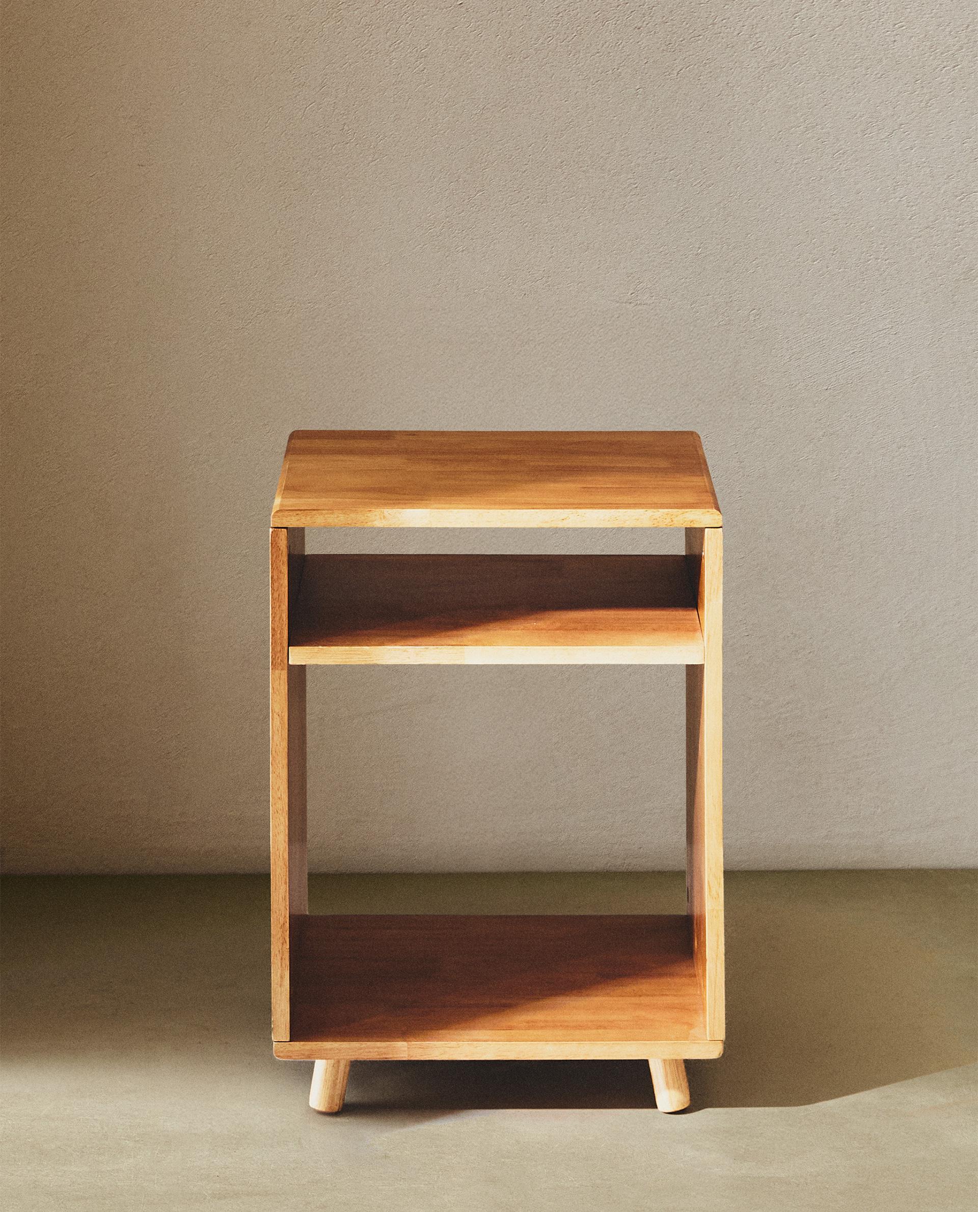 WOODEN BEDSIDE TABLE