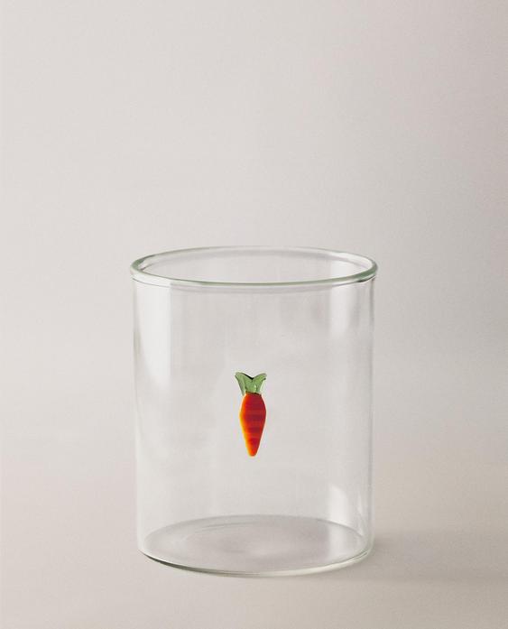 胡萝卜图案硼硅玻璃杯