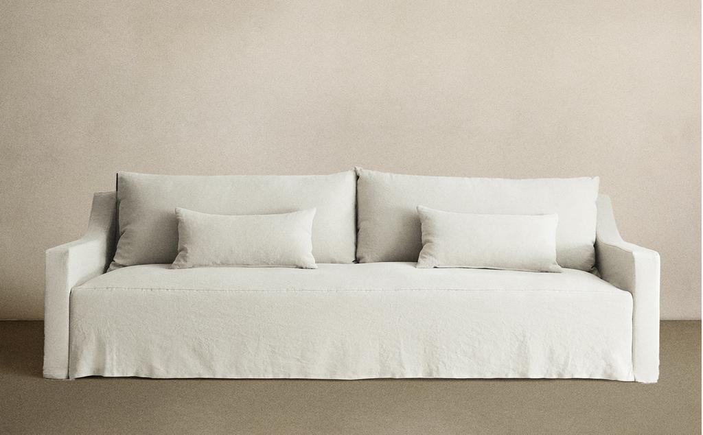 SOFA WITH REMOVABLE WASHED LINEN COVER SOFA WITH REMOVABLE WASHED LINEN COVER