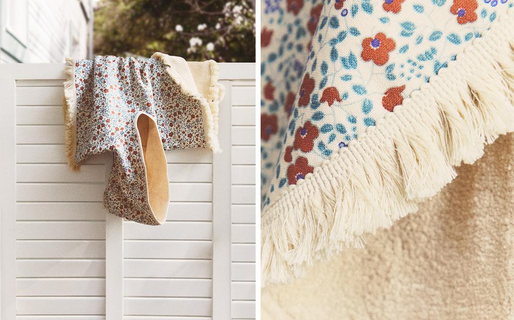 花朵印花儿童沙滩斗篷