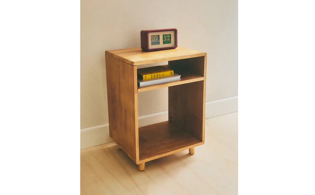 WOODEN BEDSIDE TABLE