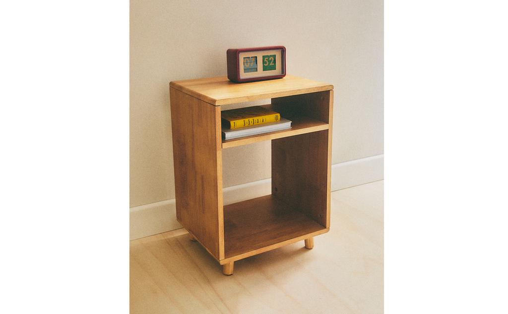 WOODEN BEDSIDE TABLE